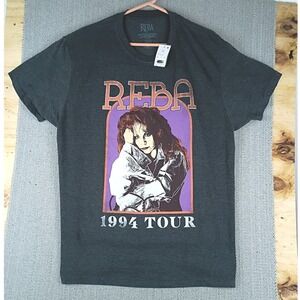 Reba T-Shirt Women XXL Charcoal Gray NEW 1994 Tour Graphic Country Music Tee